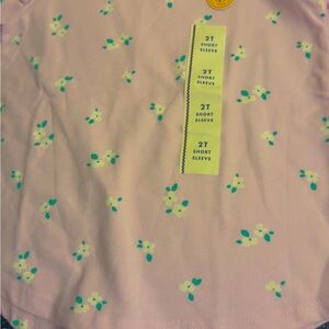Toddler Girls' Short Sleeve Floral T-Shirt - Cat & Jack™ Light Purple 2T